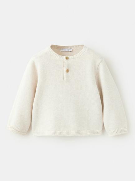 Mango Baby Knit Crewneck Sweater, Sand