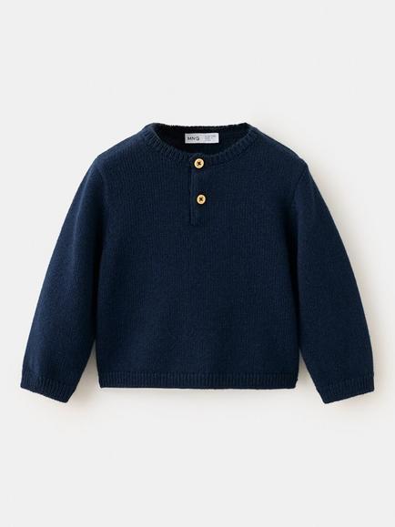 Mango Baby Knit Crewneck Sweater, Navy