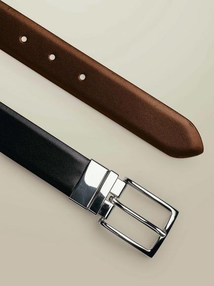 Charles Tyrwhitt Leather Belt, Black - view 2, Black