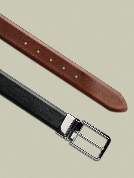 Charles Tyrwhitt Leather Belt, Black - view 2, Black