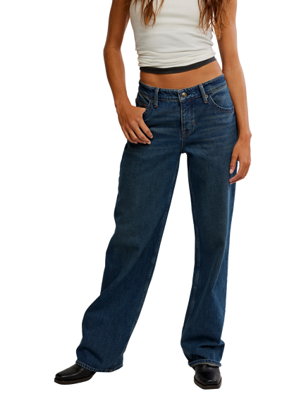 Free People We The Free Tennessee Low Rise Boyfriend Jeans, Washed Black, Outlaw