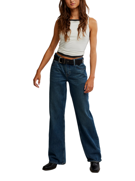 Free People We The Free Tennessee Low Rise Boyfriend Jeans, Washed Black - view 2, Outlaw