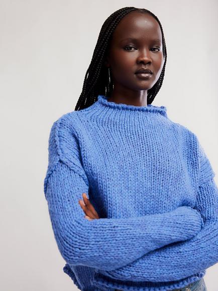 Free People Opal Sweater, Blue, Blue