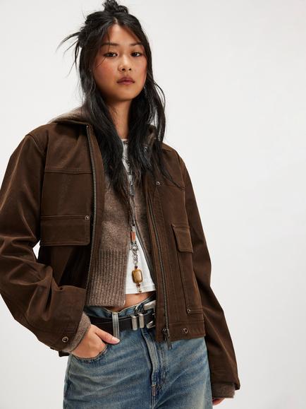 Free People We The Free Blair Vegan Jacket, Brown, Brown