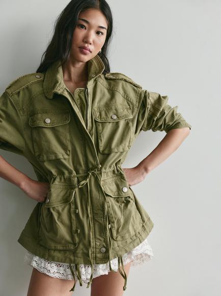 Free People Marlo Military Surplus Style Jacket, Green, Green