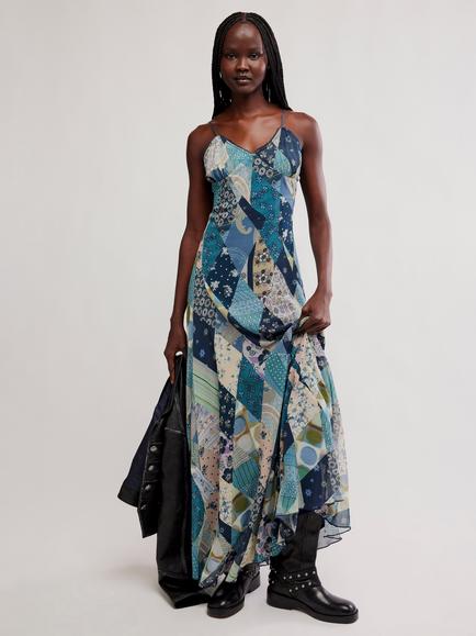 Free People Tis the Season Patchwork Maxi Dress, Multi, Multi