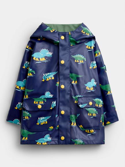 JoJo Maman Bébé Kids' Dino Fisherman Jacket, Navy Blue, Navy Blue