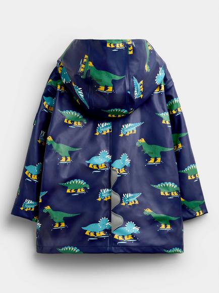 JoJo Maman Bébé Kids' Dino Fisherman Jacket, Navy Blue - view 2, Navy Blue
