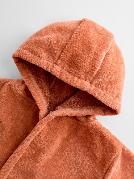 JoJo Maman Bébé Kids' Fox Dressing Gown, Rust Orange - view 2, Rust Orange