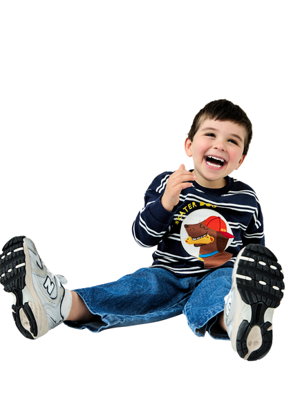 JoJo Maman Bébé Baby Skater Dog Sweatshirt, Navy Blue - view 2, Navy Blue