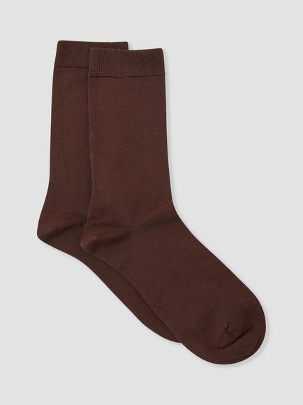 Reiss Sacha Silk Rich Socks, Chocolate, Chocolate