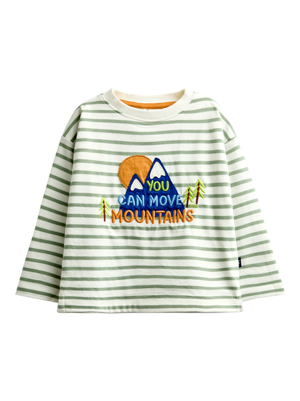 JoJo Maman Bébé Kids' Future Explorers Applique Top, Khaki Green, Khaki Green