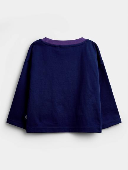 JoJo Maman Bébé Kids' Glow-In-The-Dark Halloween Top, Navy Blue - view 2, Navy Blue