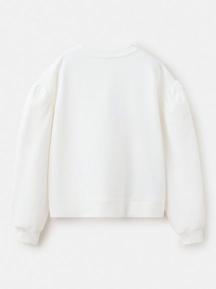 Mango Kids' Knot-Front Relaxed Fit Sweatshirt, Off White - view 2, Off White