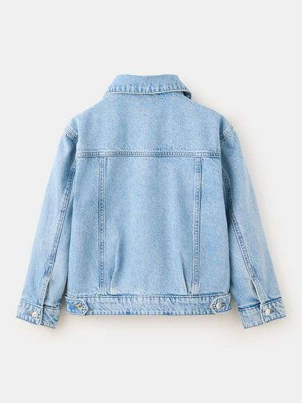 Mango Kids' Relaxed Oversized Jacket, Blue - view 2, Blue