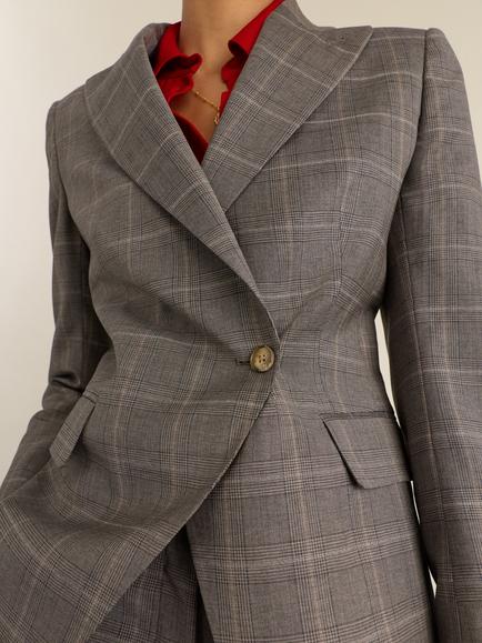 Baukjen Eva Cinched Waist Blazer, Grey - view 2, Grey