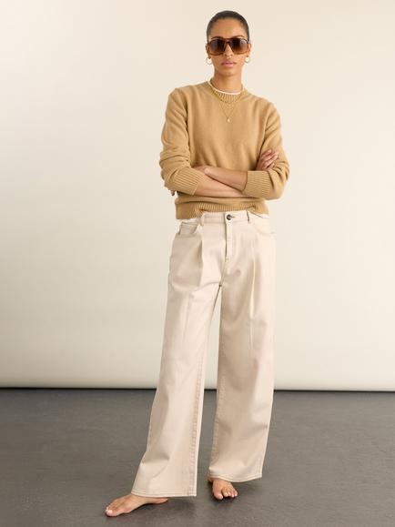 Baukjen Maria Wide Leg Fit Jeans, Ecru, Ecru