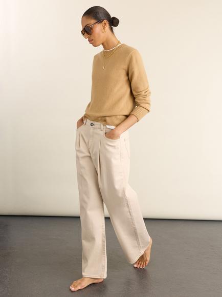 Baukjen Maria Wide Leg Fit Jeans, Ecru - view 2, Ecru