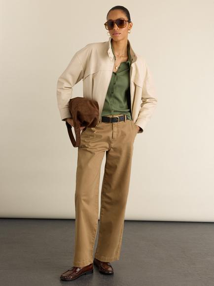 Baukjen Kelly Ribbed Jersey Top - view 2, Light Khaki