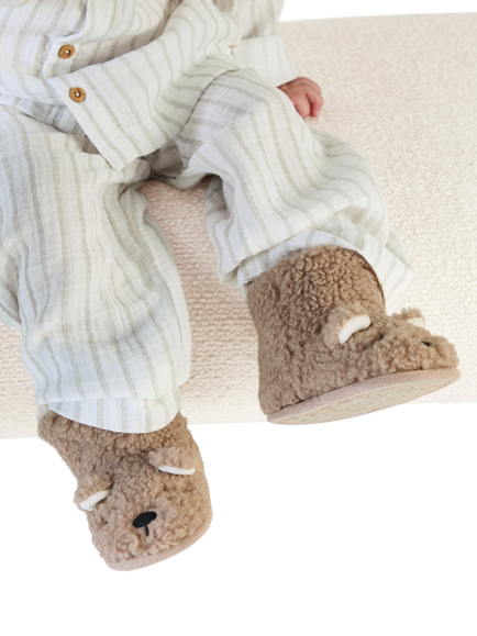 totes Kids' Bear Bootie Slippers, Natural - view 2, Natural