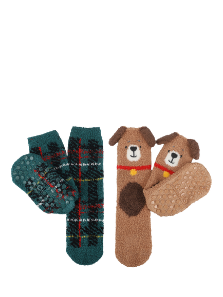 totes Kids' Cosy Anti-Slip Slipper Socks, Multi, Multi