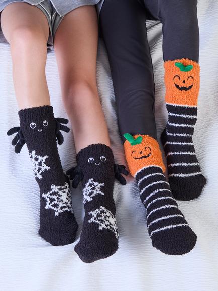totes Kids' Cosy Halloween Slipper Socks, Pack of 2, Multi - view 2, Multi