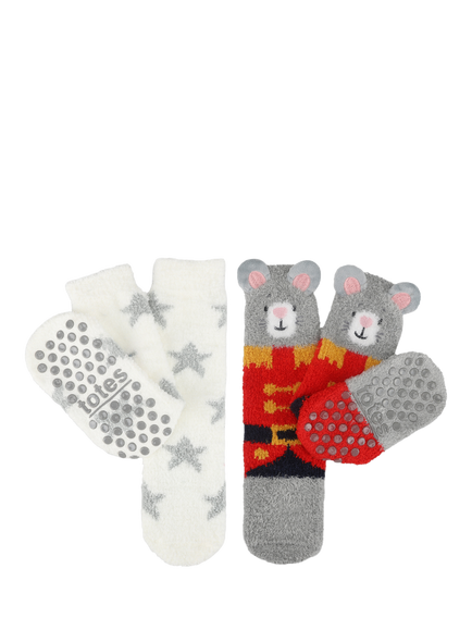 totes Kids' Cosy Anti-Slip Slipper Socks, Multi, Multi
