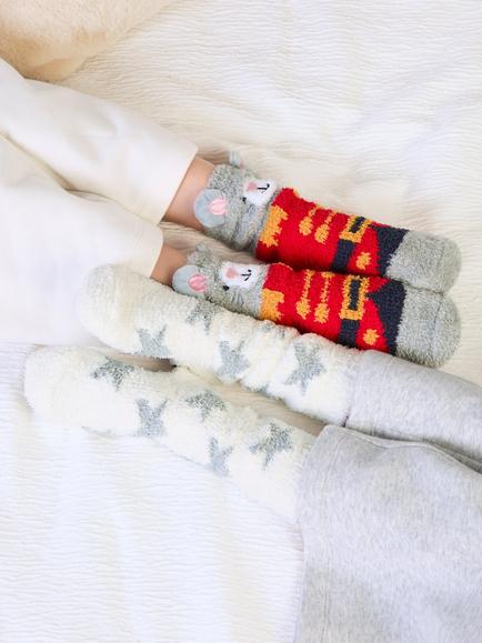 totes Kids' Cosy Anti-Slip Slipper Socks, Multi - view 2, Multi