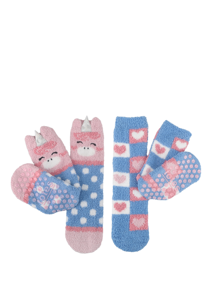 totes Kids' Cosy Anti-Slip Slipper Socks, Multi, Multi