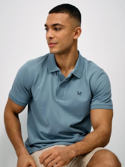 Crew Clothing Cotton Piqué Polo Shirt, Light Blue, Light Blue