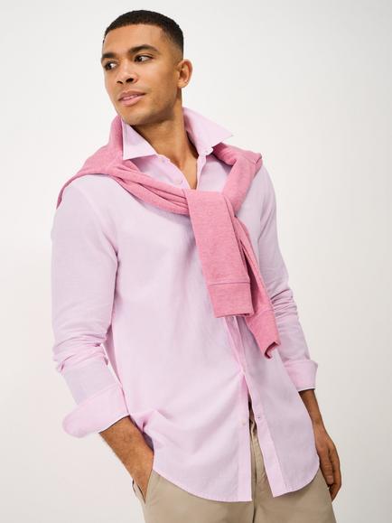 Crew Clothing Linen Cotton Blend Shirt, Light Pink