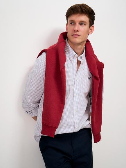 Crew Clothing Poplin Tattersall Check Classic Fit Shirt, Multi Pink