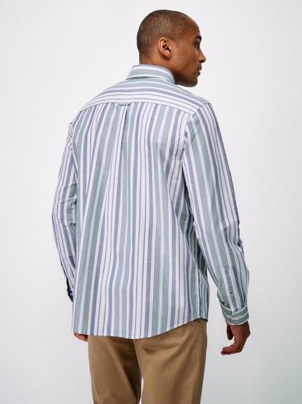 Crew Clothing Oxford Boathouse Striped Classic Fit Shirt, Multi Blue - view 2, Multi Blue