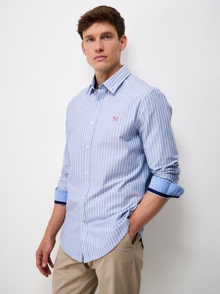 Crew Clothing Timsley Slim Fit Oxford Shirt, Multi Blue, Multi Blue