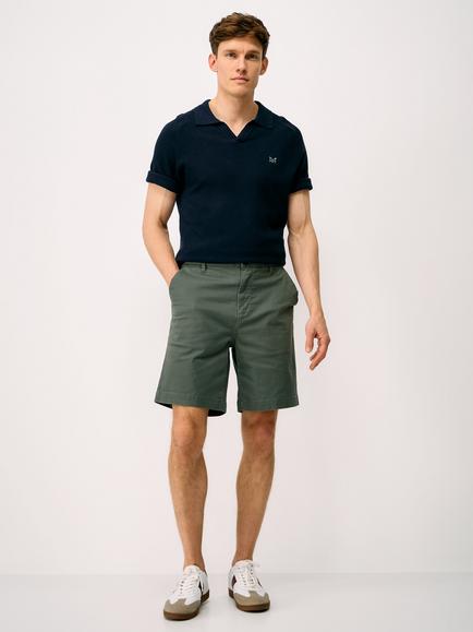 Crew Clothing Bermuda Stretch Chino Shorts, Olive Green