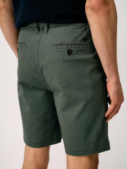 Crew Clothing Bermuda Stretch Chino Shorts - view 2, Olive Green