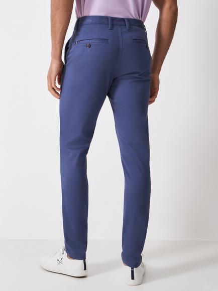 Crew Clothing Heritage Stretch Cotton Slim Fit Chinos, Mid Blue - view 2, Mid Blue