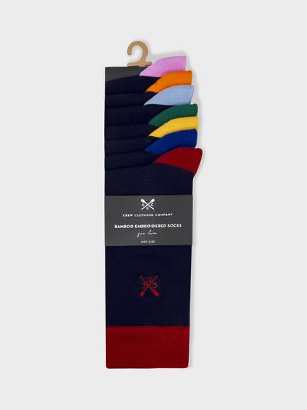 Crew Clothing Bamboo Socks, Pack of 7, Multi Blue - view 2, Multi Blue