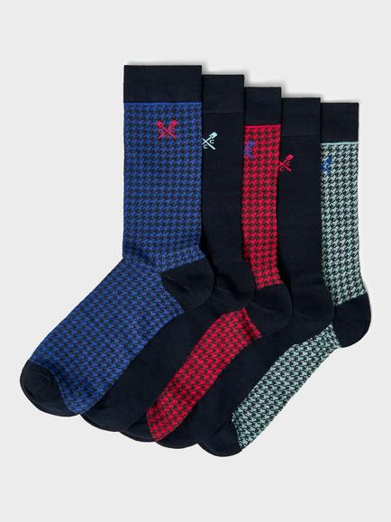 Crew Clothing Bamboo Socks, Pack of 5, Multi Blue, Multi Blue