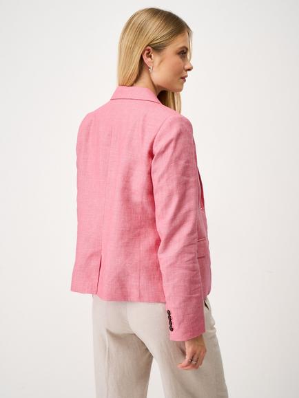 Crew Clothing Linen Blend Blazer, Fuchsia - view 2, Fuchsia