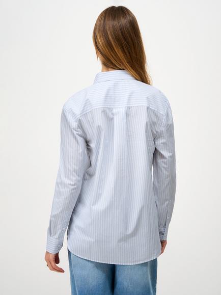Crew Clothing Cotton Stripe Long Sleeve Shirt, Light Blue - view 2, Light Blue