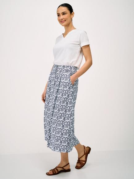 Crew Clothing Ella Floral Midi Skirt, Navy Blue, Navy Blue