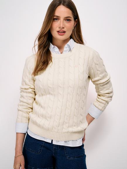 Crew Clothing Chunky Knit Jumper, Cream, Cream