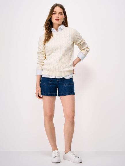 Crew Clothing Chunky Knit Jumper, Cream - view 2, Cream