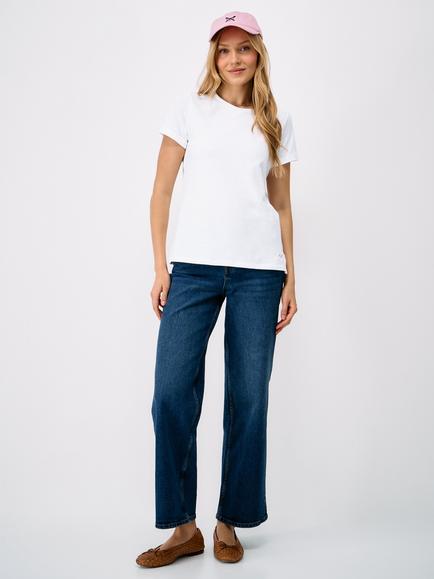 Crew Clothing Perfect Crew Neck Slub Cotton T-Shirt, Off White - view 2, Off White