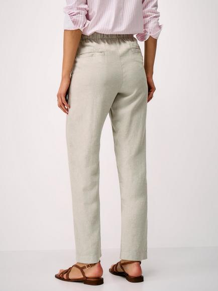 Crew Clothing Tapered Leg Linen Blend Trousers, Khaki - view 2, Khaki