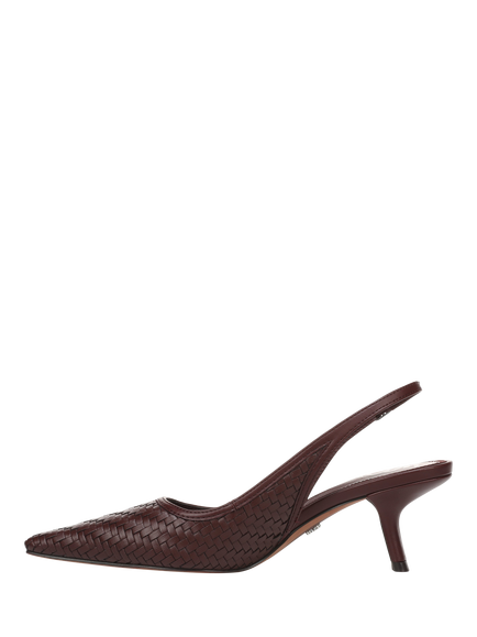 Sam Edelman Bianka Weave Slingback Court Shoes, Burgundy Red - view 2, Burgundy Red