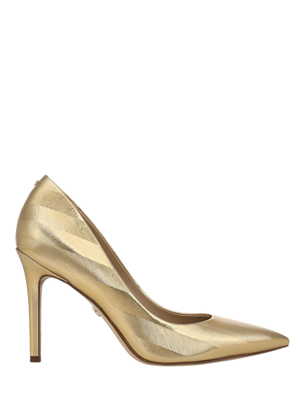 Sam Edelman Hazel Leather Pointed Toe Court Shoes, Amber Gold, Amber Gold