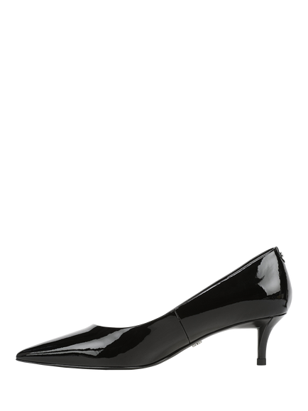 Sam Edelman Summer Leather Pointed Toe Kitten Heel Court Shoes, Black - view 2, Black