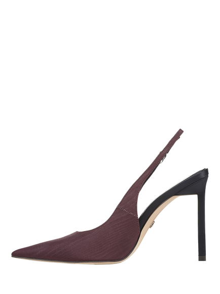 Sam Edelman Tegan Patent Leather Stiletto Heel Slingback Court Shoes - view 2, Midnight Grape